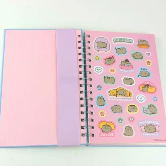 NWT PUSHEEN Spiral Hardcover Notebook with Pen and Stickers - Picture 5 of 7